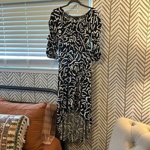 B&W High Low Dress